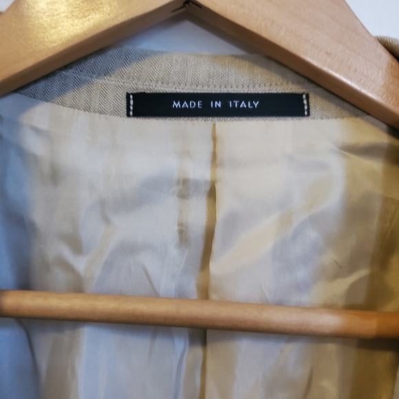 Armani Collezioni 40R Tan Linen Pinstriped Sport Coat - Picture 7 of 10